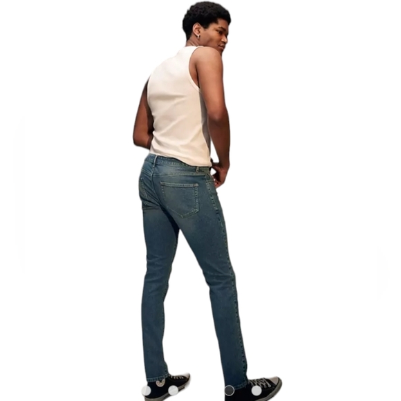 Topman (ASOS) Men's Jeans Slim Fit Dark Blue Wash Size 34S (W34 L30) - Picture 2 of 11